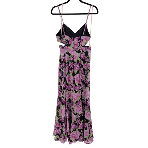 Fame and Partners Dress Womens 6 Sienne Maxi Pink Cutout Waist Floral - Picture 5 of 8